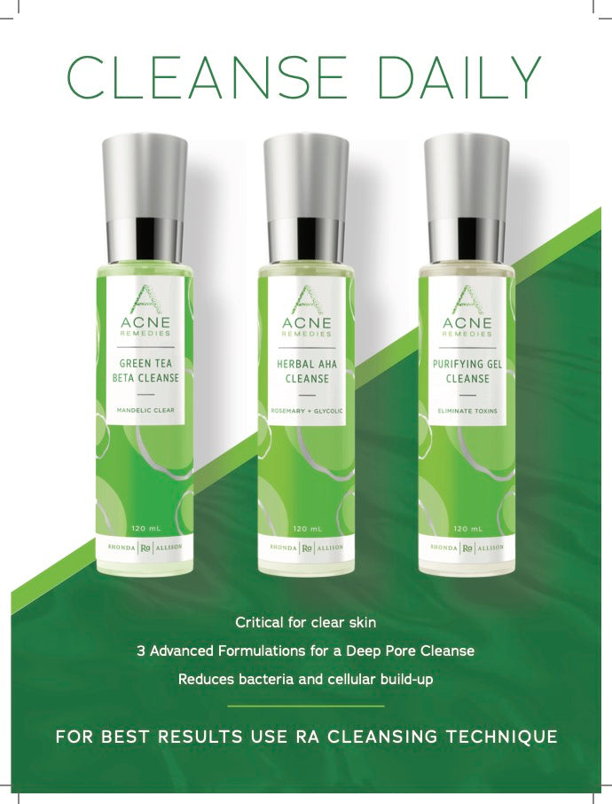 Acne Remedies Counter Card - Cleanse Daily